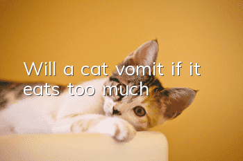 Will a cat vomit if it eats too much?